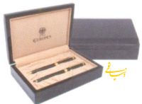 جعبه خودکار خودنویس مشکی لاکی قطعات طلایی