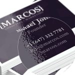 Glossy business card with cellophane coating